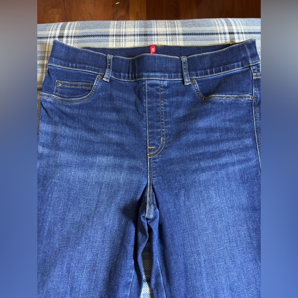 Spanx Blue High Rise Flare Leg Jeans Midnight Large - Picture 6 of 10